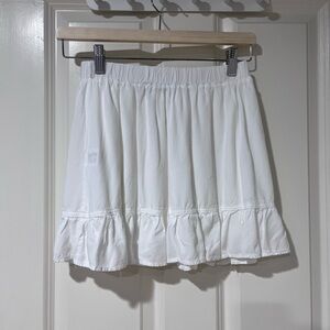 Brandy Melville White Ruffle Mini Skirt